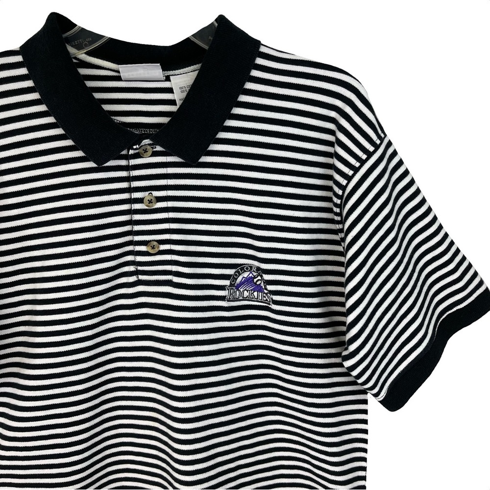 Vintage Iron Knights MLB Colorado Rockies Striped Polo Shirt